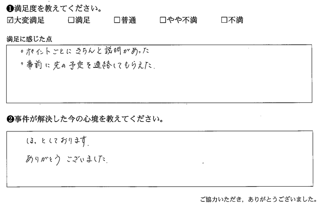 ポイントごとにきちんと説明があった