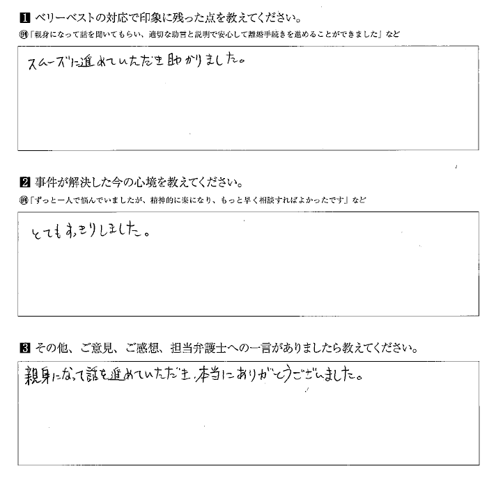 スムーズに進めていただき助かりました。